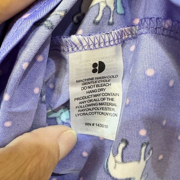 Dot Dot Smile Purple Toddler Girls Unicorn Print Dress Cap Sleeves Size 12/24M - Picture 3 of 6